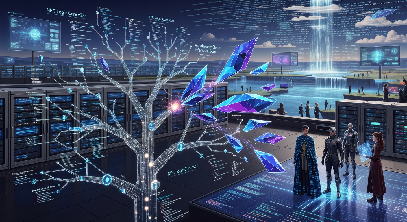 Inference accelerators integrated into server hardware powering complex NPC interactions in large-scale multiplayer environments