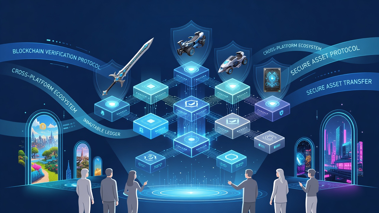 Blockchain verification process for in-game assets displayed on multiple gaming platforms